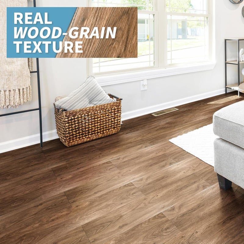 Art3d 36-Pack 54 Sq.ft Peel and Stick Floor Tiles Vinyl Plank Flooring Wood Look, Adhesive and Waterproof Tile Sticker for Bedroom, Living Room, Kitchen, RV in Rosewood - Image 3